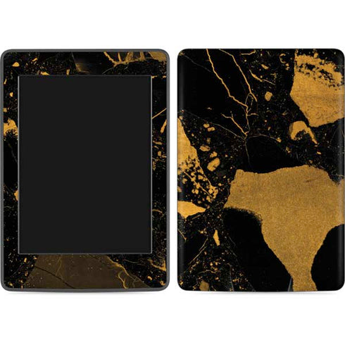 Black and Gold Scattered Marble Amazon Kindle Skin